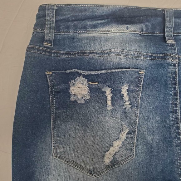 Salvaje Denim Womens Distressed Look Frayed Hem Button Fly Stretch Jeans Size 17 - Picture 4 of 9